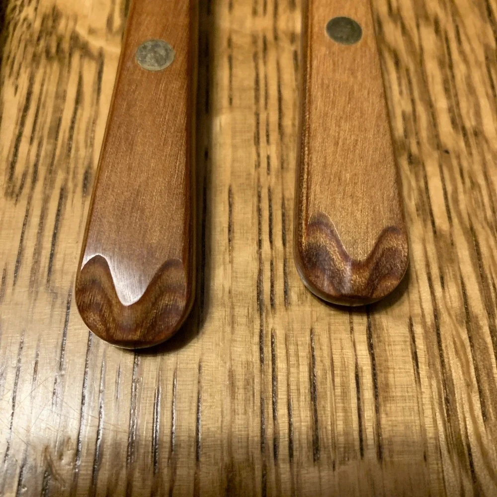 Set of 4 Teaspoons MCM Tableware Set /Wood Handles Stainless Usa‎